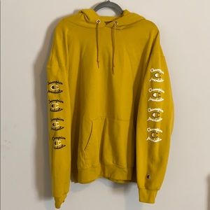 Men’s yellow Champion hoodie